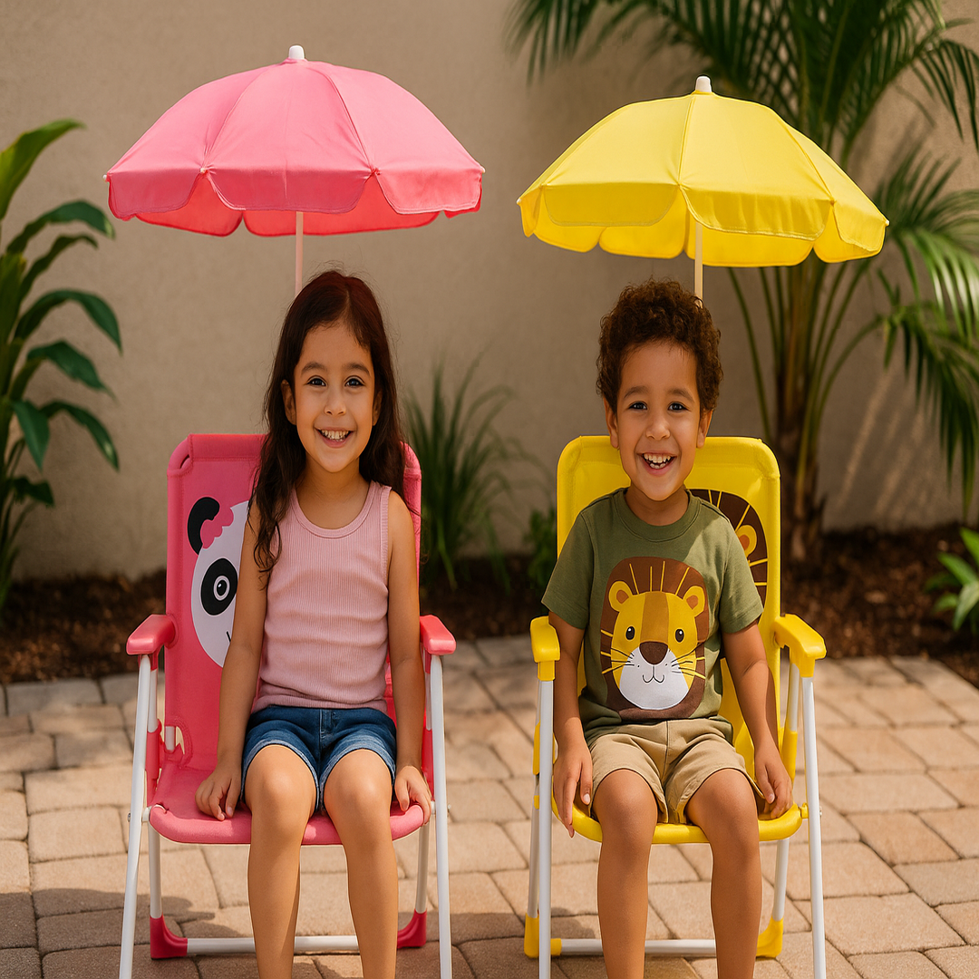 SILLA ASOLEADORA CON SOMBRILLA PARA NIÑOS