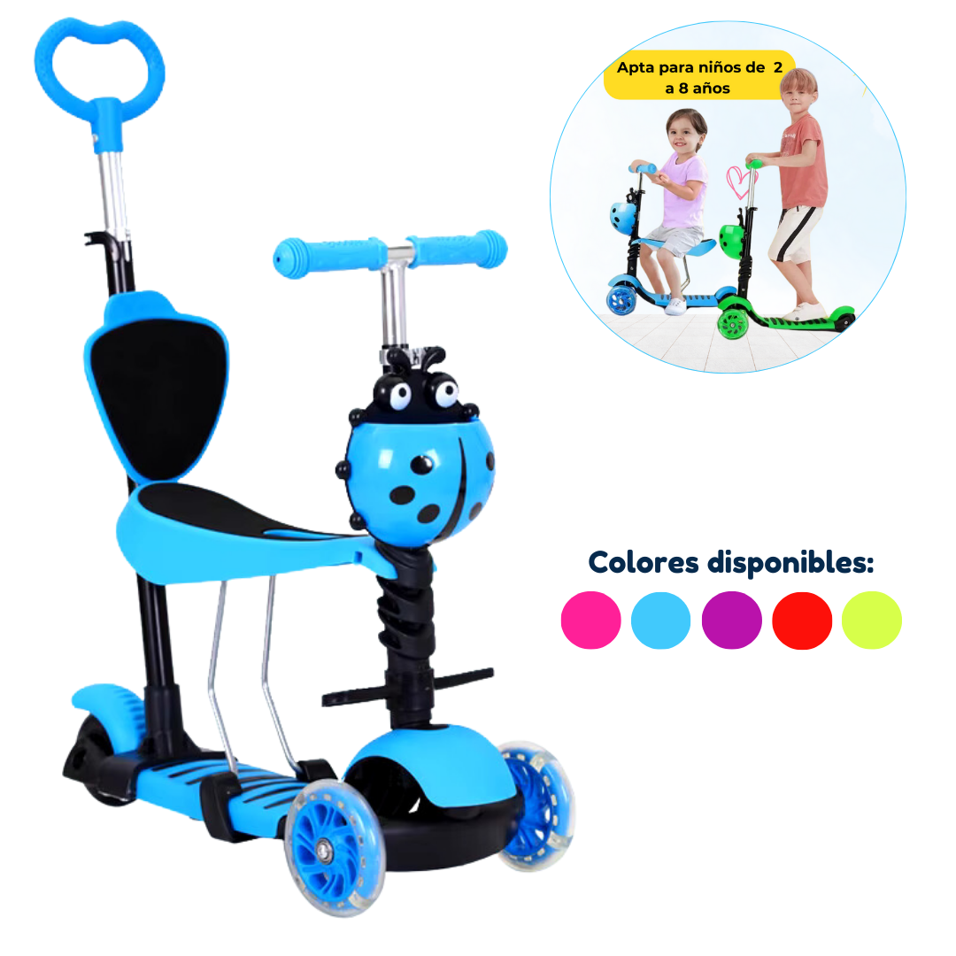 PATINETA 5 EN 1 SCOOTER LED PARA NIÑOS