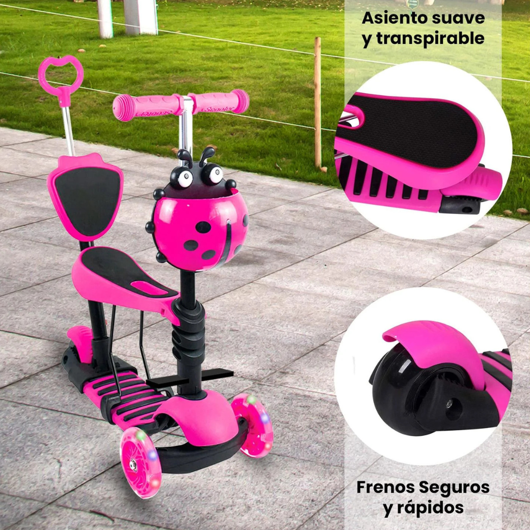 PATINETA 5 EN 1 SCOOTER LED PARA NIÑOS