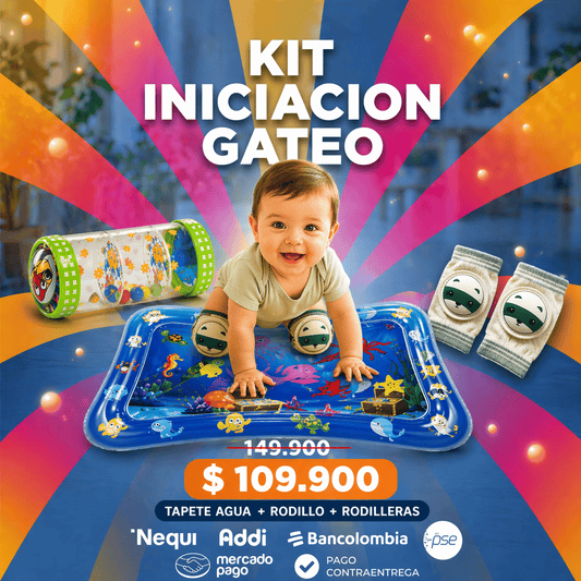 KIT INICIACIÓN GATEO RODILLO+TAPETE DE AGUA Y RODILLERAS