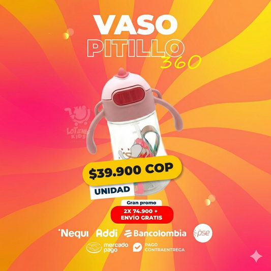 VASO PITILLO DINOSAURIO ANIMALES 400 ML