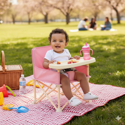SILLA COMEDOR PLEGABLE CAMPING BEBE