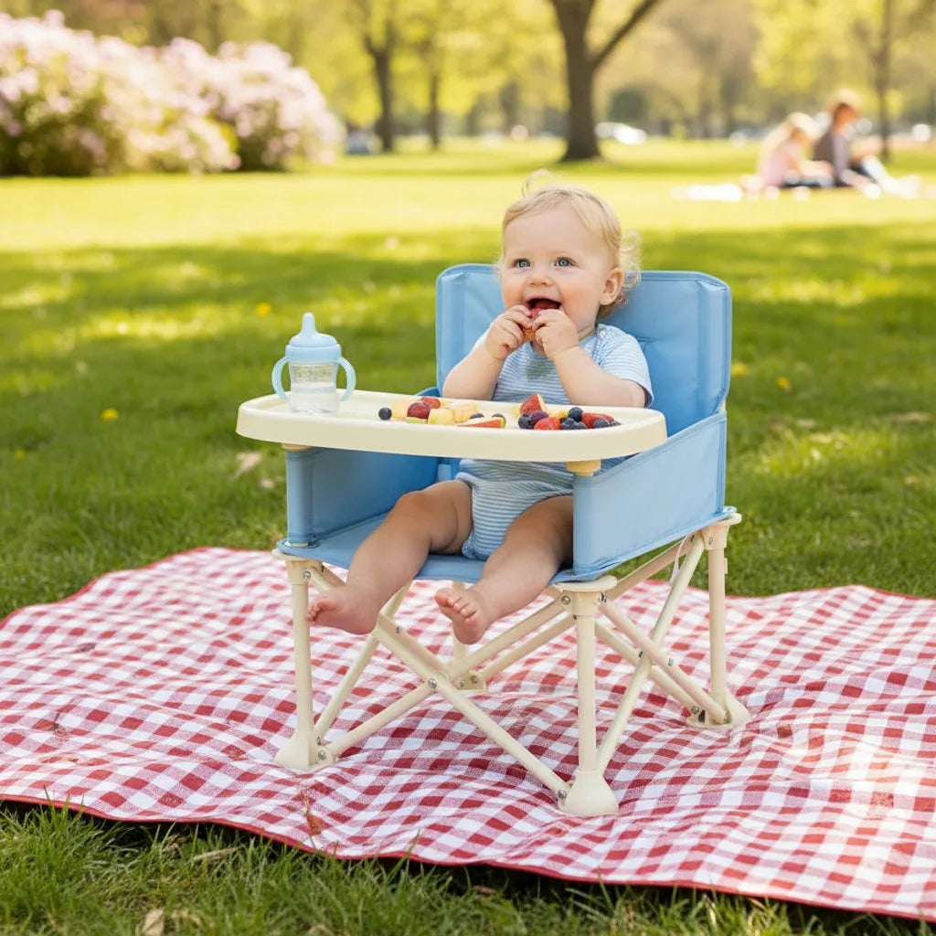 SILLA COMEDOR PLEGABLE CAMPING BEBE