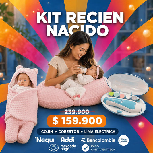 KIT RECIÉN NACIDO COBERTOR+COJÍN DE LACTANCIA Y LIMA